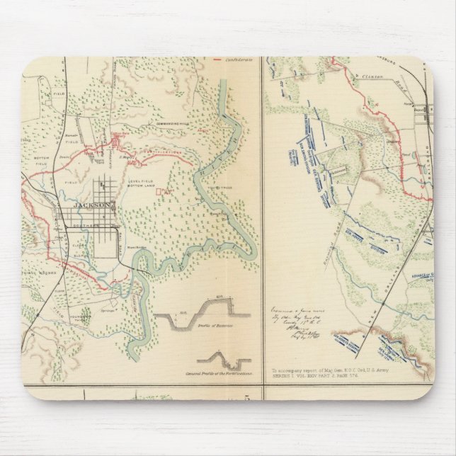 Vicksburg, Jackson, Big Black River bridge Mouse Mat (Front)