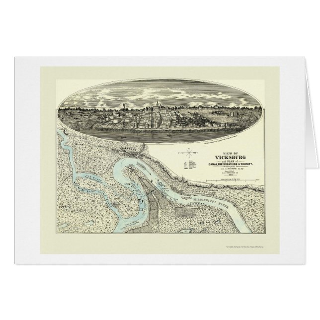 Vicksburg, MS Panoramic Map - 1863 (Front Horizontal)