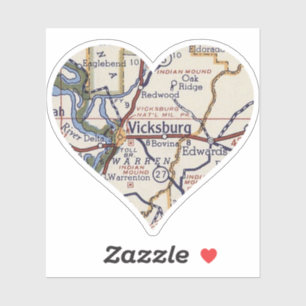 Vicksburg MS Vintage Map