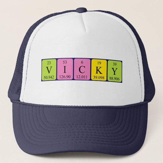 Vicky periodic table name hat (Front)