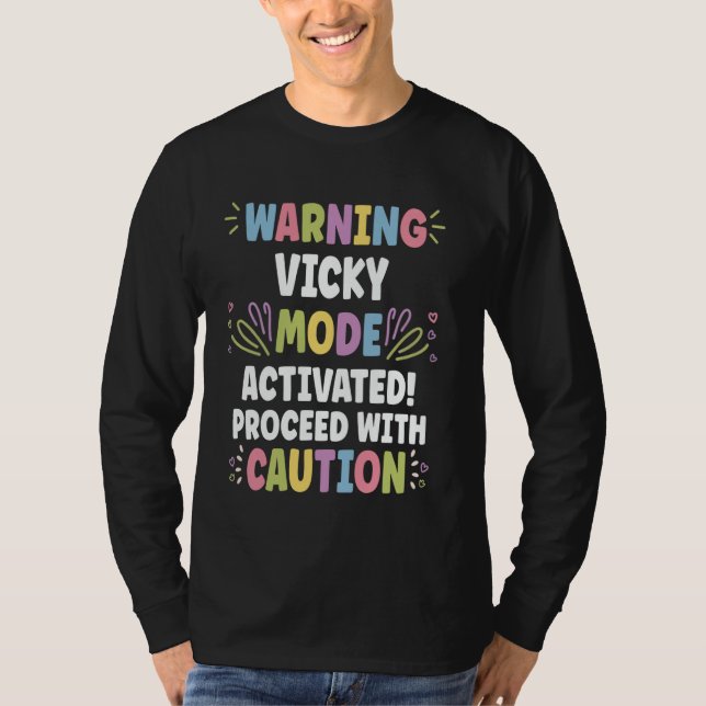 VICKY Personalised Name Funny Cute Custom VICKY Na T-Shirt (Front)