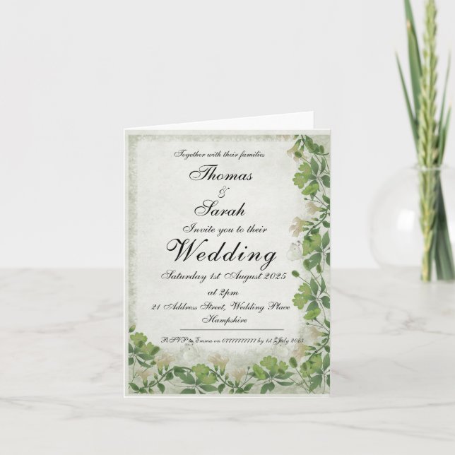 Vicorian Meadow Wedding Invitation (Front)