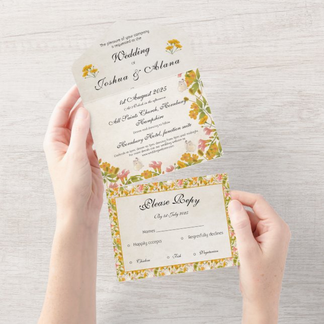 Vicorian meadow yellow invitation (Tearaway)