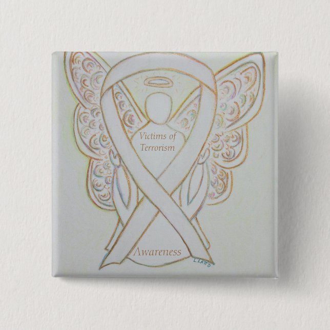 Victims of Terrorism Awareness White Ribbon Pin (Front)