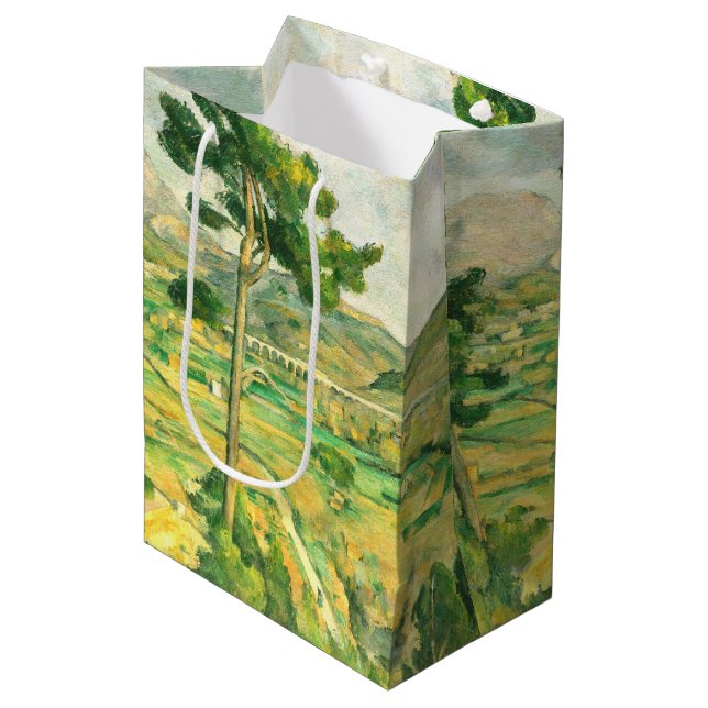 Victoire and the Viaduct Paul Cezanne  Medium Gift Bag (Front Angled)
