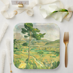 Victoire and the Viaduct Paul Cezanne   Paper Plate