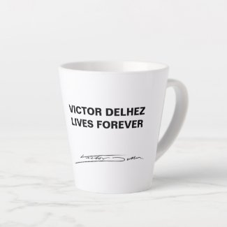Victor Delhez lives forever latte mug