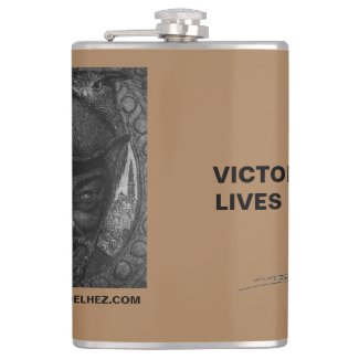 Victor Delhez lives forever vinyl wrapped flask