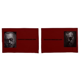 Victor Delhez pillowcases V1 (dark red)
