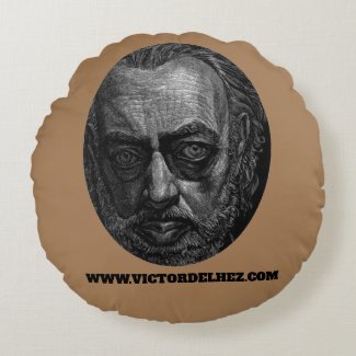Victor Delhez round cushion V1 (brown)