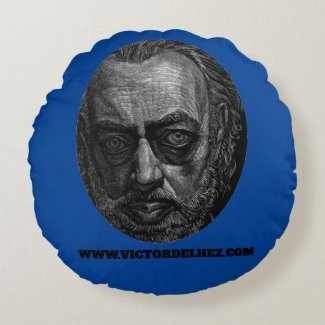 Victor Delhez round cushion V1 (dark blue)