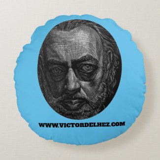Victor Delhez round cushion V1 (light blue)