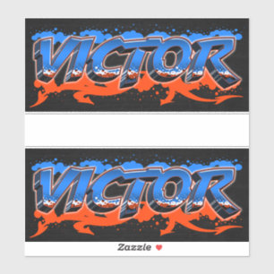 Victor First Name Graffiti Sticker