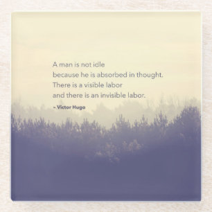 Victor Hugo Free Thinker Quote Pine forest Glass Coaster