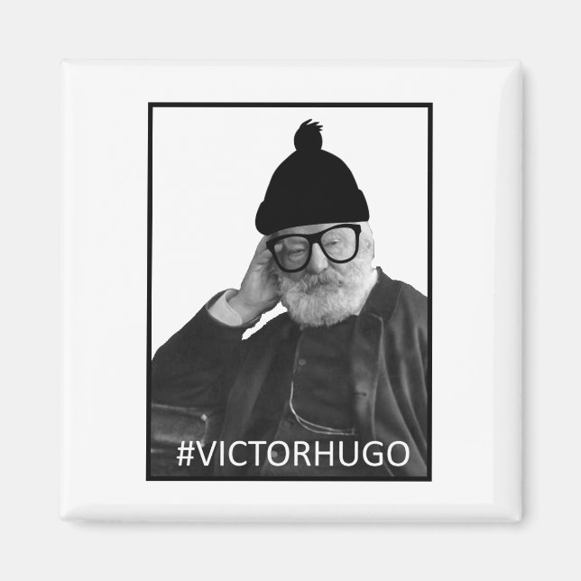 Victor Hugo Hipster Magnet (Front)