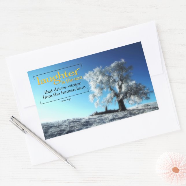 Victor Hugo Inspirational Quote Sticker "Laughter" (Envelope)