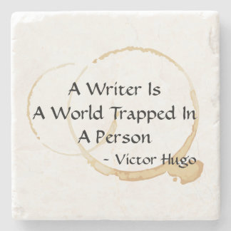 Victor Hugo Quote World Trapped In a Person Writer Stone Coaster