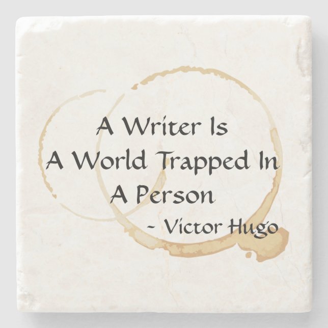 Victor Hugo Quote World Trapped In a Person Writer Stone Coaster (Front)