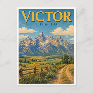 Victor Idaho Teton Valley GeoSaga Postcard
