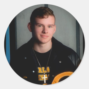 Victor Jones in his letterman jacket Classic Round Sticker