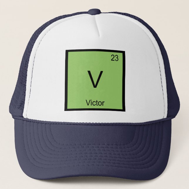 Victor Name Chemistry Element Periodic Table Trucker Hat (Front)