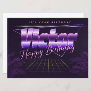 Victor Name First name pura retro card Birthday