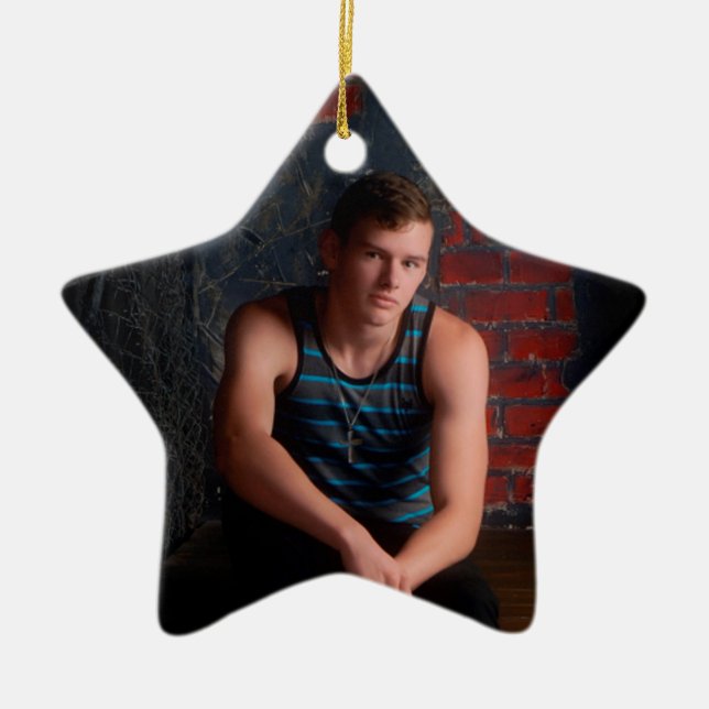 Victor Neil Jones senior pictures Ceramic Tree Decoration (Front)