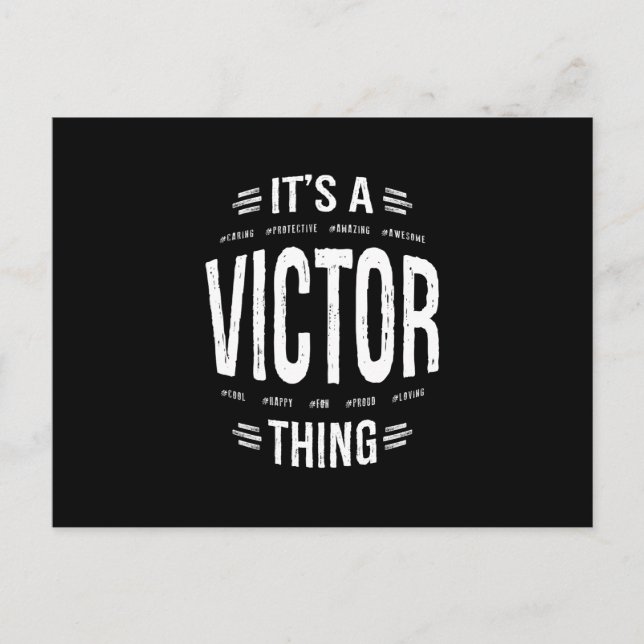 Victor Personalised Name Birthday Gift Postcard (Front)