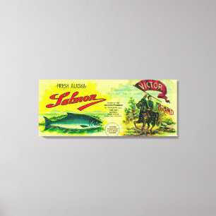 Victor Salmon Can LabelYes Bay, AK Canvas Print