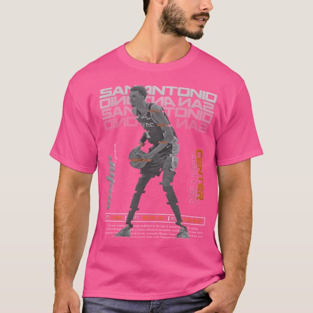 Victor Wembanyama Basketball Art Spurs T-Shirt (Front)