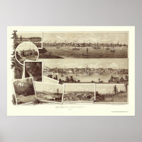 Victoria, BC, Canada Panoramic Map - 1884