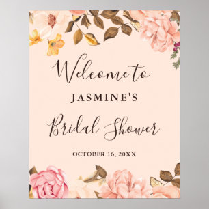 Victoria Blush Floral Bridal Shower Sign