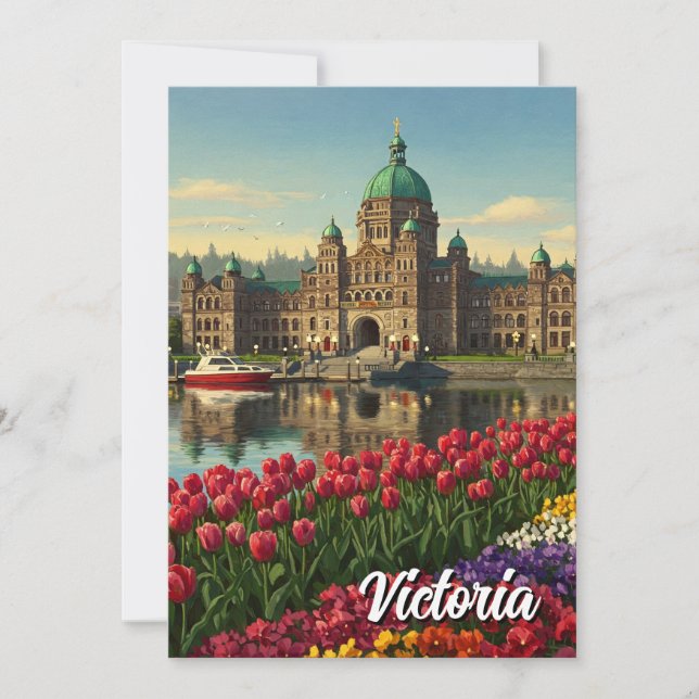 Victoria British Columbia Canada Travel Holiday Card (Front)
