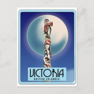Victoria British Columbia Totem Pole. Postcard