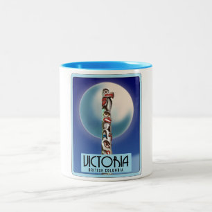 Victoria British Columbia Totem Pole. Two-Tone Coffee Mug