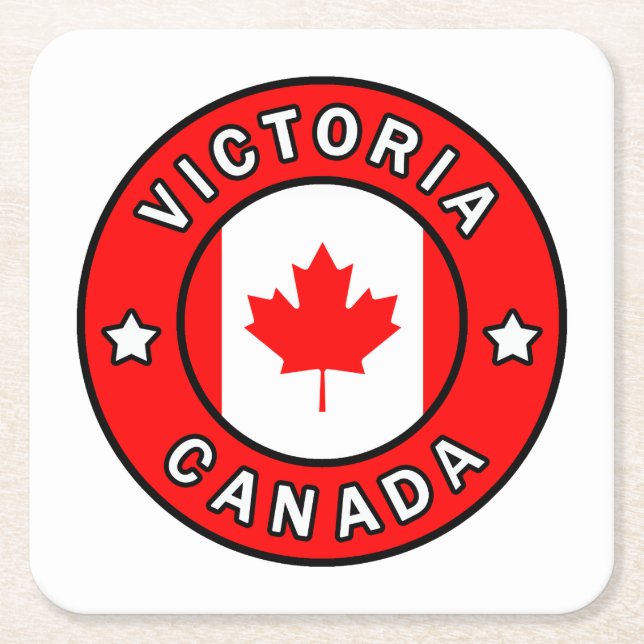Victoria Canada Square Paper Coaster (Front)