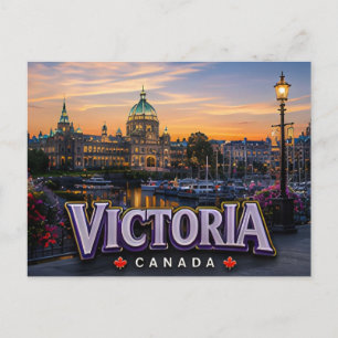 Victoria Canada Vancouver Island Garden City Trave Postcard