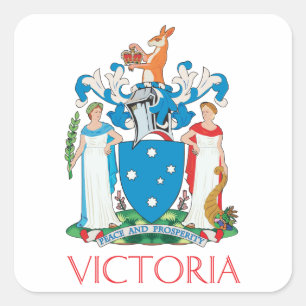 Victoria coat of arms square sticker