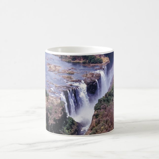 Victoria Falls aerial view - Zimbabwe, Africa Coffee Mug (Center)