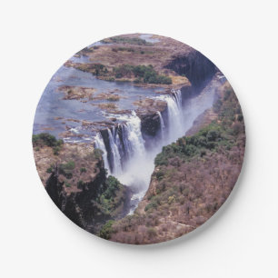 Victoria Falls aerial view - Zimbabwe, Africa Paper Plate