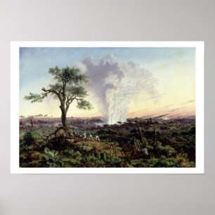 Victoria Falls at Sunrise, with 'The Smoke', or 'S Poster