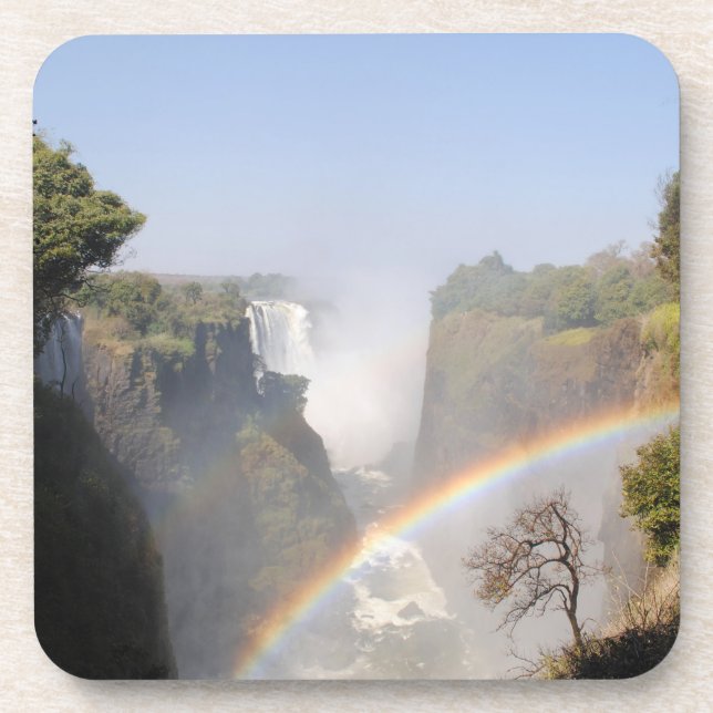 Victoria Falls Rainbow Waterfall Photo Coaster (Front)