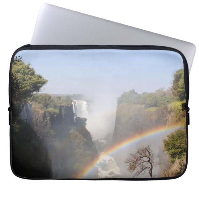 Victoria Falls Rainbow Waterfall Photo Laptop Sleeve (Front)