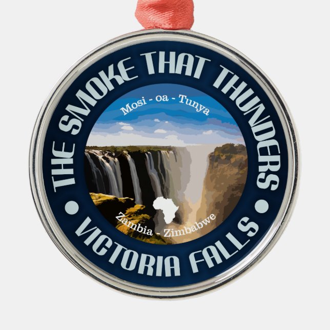 Victoria Falls (rd) Metal Tree Decoration (Front)