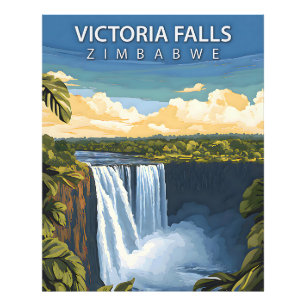 Victoria Falls – Retro Travel Poster of Zimbabwe
