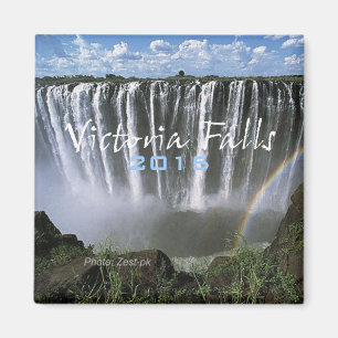 Victoria Falls Souvenir Fridge Magnet Change Year