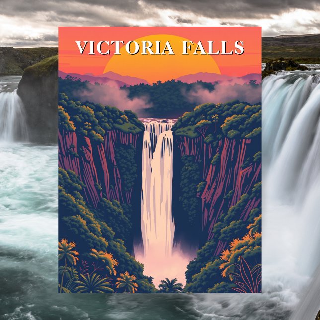 Victoria Falls Waterfall Travel Postcard (Victoria Falls Waterfall Travel Postcard)