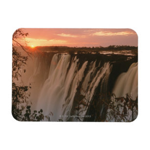Victoria Falls with sun on horizon, Victoria Magnet