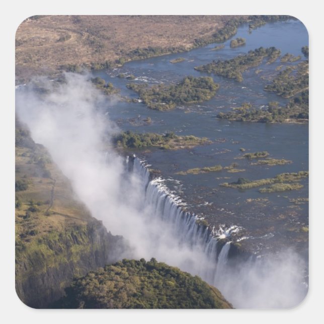 Victoria Falls, Zambesi River, Zambia - Zimbabwe Square Sticker (Front)