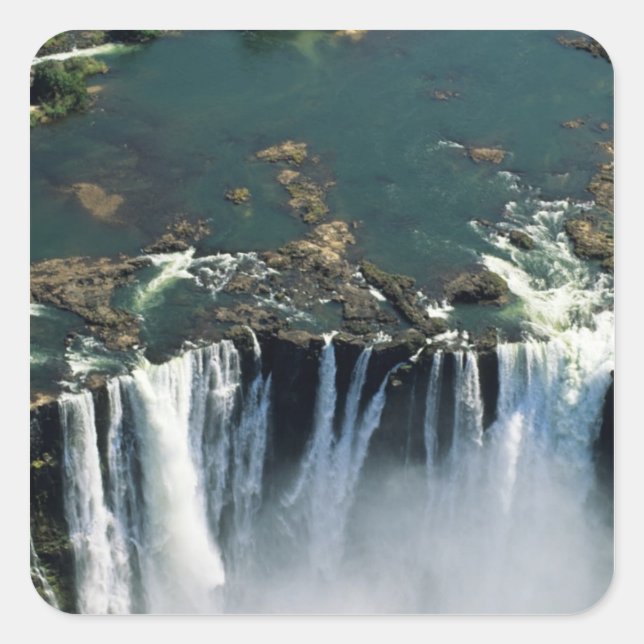 Victoria Falls, Zambia to Zimbabwe border. The Square Sticker (Front)